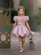 Robe Princesse Rose Fleurie Élégante