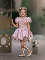 Robe Princesse Rose Fleurie Élégante