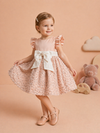 Robe Rose Poudré Élégante avec Nœud – Style Douceur Chic