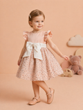 Robe Rose Poudré Élégante avec Nœud – Style Douceur Chic